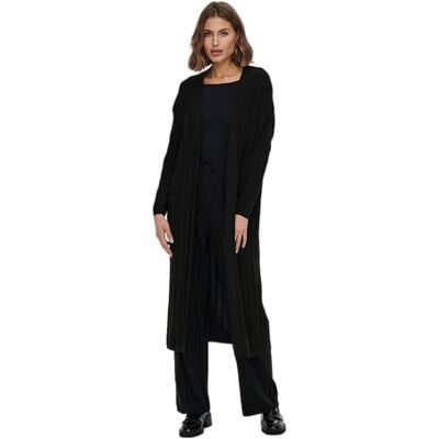 ONLY Damen Onlnew Tessa Ls Long Cardigan Knt, Schwarz, S ONLY Damen Onlnew Tessa Ls Long Cardigan Knt, Schwarz, S