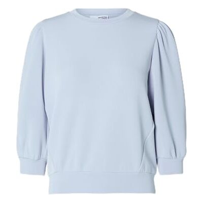 SELECTED FEMME Damen Slftenny 3/4 Top Noos Sweatshirt, Cashmere Blue, M EU SELECTED FEMME Damen Slftenny 3/4 Top Noos Sweatshirt, Cashmere Blue, M EU