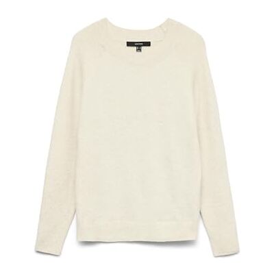 VERO MODA Damen VMDOFFY LS O-Neck Blouse GA NOOS 10201022, Birch/Melange, XXL VERO MODA Damen VMDOFFY LS O-Neck Blouse GA NOOS 10201022, Birch/Melange, XXL
