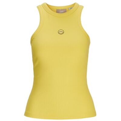 JJXX Jack&Jones Damen Jxforest STR Sl Rib Top JRS Tanktop, Golden Kiwi/Print:White EMB, XS JJXX Jack&Jones Damen Jxforest STR Sl Rib Top JRS Tanktop, Golden Kiwi/Print:White EMB, XS