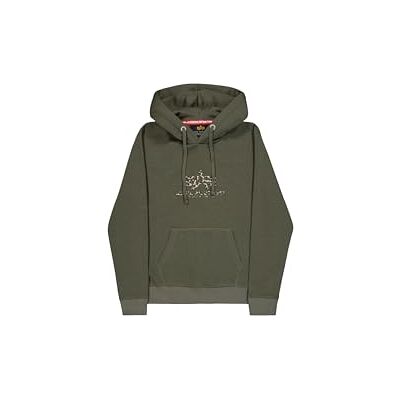 Alpha Damen Basic BL Mirror Leo Hoodie, Dark Olive, L Alpha Damen Basic BL Mirror Leo Hoodie, Dark Olive, L