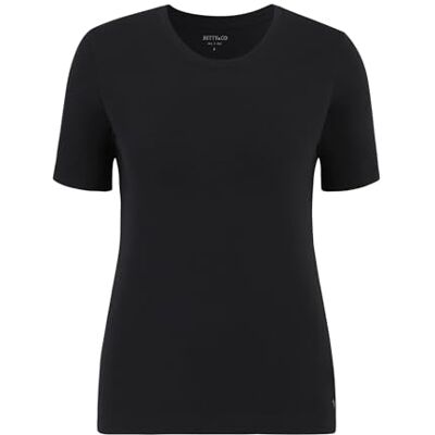 Betty & Co Damen Basic Shirt mit Rundhalsausschnitt Schwarz,XXL Betty & Co Damen Basic Shirt mit Rundhalsausschnitt Schwarz,XXL