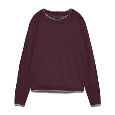 VERO MODA Damen Vmhappiness Ls Raglan Pullove Ga Boo Rep, Winetasting, S VERO MODA Damen Vmhappiness Ls Raglan Pullove Ga Boo Rep, Winetasting, S