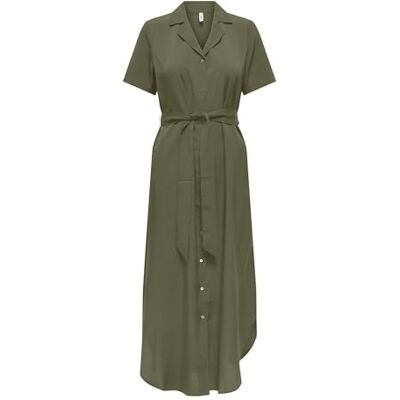 ONLY Damen Onlnova Life Vis Izi Shirt Dress Solid, Kalamata, Small ONLY Damen Onlnova Life Vis Izi Shirt Dress Solid, Kalamata, Small
