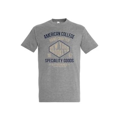 AMERICAN COLLEGE USA , T-Shirt, Polo, Shirt, Herren, Damen, Hemd, Sweatshirt, Lässig, Sportlich, Bedruckt, Bekleidung, Unisex, Manner, Frauen, Modell AC210 Grau, S AMERICAN COLLEGE USA , T-Shirt, Polo, Shirt, Herren, Damen, Hemd, Sweatshirt, Lässig, Sportlich, Bedruckt, Bekleidung, Unisex, Manner, Frauen, Modell AC210 Grau, S