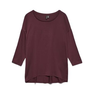 VERO MODA Damen Vmava 3/4 Top JRS Ga Noos, Winetasting, X-Small VERO MODA Damen Vmava 3/4 Top JRS Ga Noos, Winetasting, X-Small