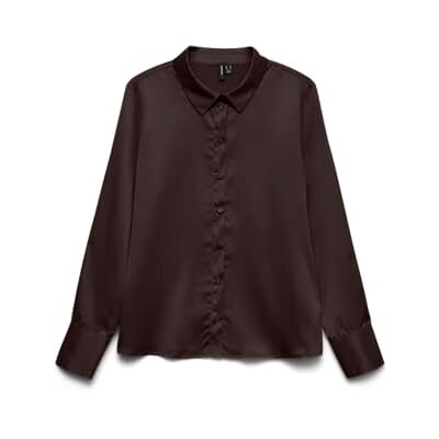 VERO MODA Damen Vmmerle Ls Shirt WVN Ga Noos, Chocolate Torte, S VERO MODA Damen Vmmerle Ls Shirt WVN Ga Noos, Chocolate Torte, S
