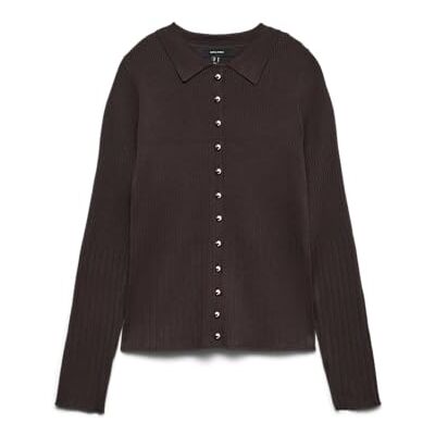 VERO MODA Damen Vmsiri Ls Poloneck Pullover, Chocolate Torte, M VERO MODA Damen Vmsiri Ls Poloneck Pullover, Chocolate Torte, M