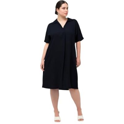 Ulla Popken Damen Kleid Marine 62+ Ulla Popken Damen Kleid Marine 62+