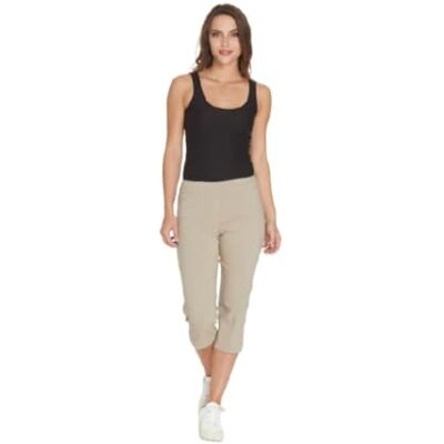 SLIM-SATION Damen Caprihose mit Breitem Band, Gerades Bein, Bauchkontrolle Unterhose, Stone, 38 SLIM-SATION Damen Caprihose mit Breitem Band, Gerades Bein, Bauchkontrolle Unterhose, Stone, 38