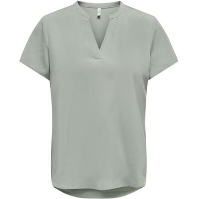 ONLY Damen Onlelite Life S/S V-Neck Top Noos Ptm, Lily Pad, Small ONLY Damen Onlelite Life S/S V-Neck Top Noos Ptm, Lily Pad, Small