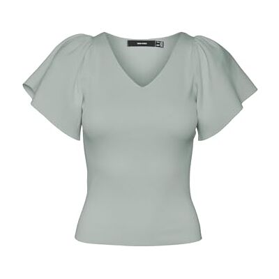 VERO MODA Women's VMGINNY SS V-Neck Pullover NOOS Hose, Jadeite VERO MODA Women's VMGINNY SS V-Neck Pullover NOOS Hose, Jadeite