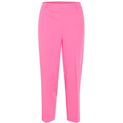 KAFFE Damen Women's Pants Chinos Cropped Length Elastic Waist Pockets Press Folds Hose, Shocking Pink, 40 KAFFE Damen Women's Pants Chinos Cropped Length Elastic Waist Pockets Press Folds Hose, Shocking Pink, 40