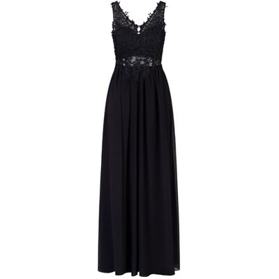 ApartFashion Damen Langes Abendkleid, ärmellose bestickte Spitze mit Chiffonrock, rückenfreies Design, Partykleid mit V-Ausschnitt und Schlitz, perfekt für besondere Anlässe ApartFashion Damen Langes Abendkleid, ärmellose bestickte Spitze mit Chiffonrock, rückenfreies Design, Partykleid mit V-Ausschnitt und Schlitz, perfekt für besondere Anlässe