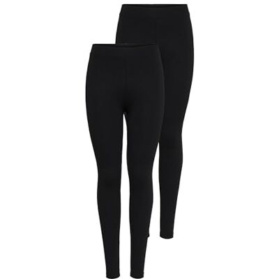 ONLY NOS Damen onlLIVE LOVE NEW Leggings 2-PK NOOS Leggings,, 2per pack Schwarz (Black Pack: Black and Black), W(Herstellergröße: L) ONLY NOS Damen onlLIVE LOVE NEW Leggings 2-PK NOOS Leggings,, 2per pack Schwarz (Black Pack: Black and Black), W(Herstellergröße: L)
