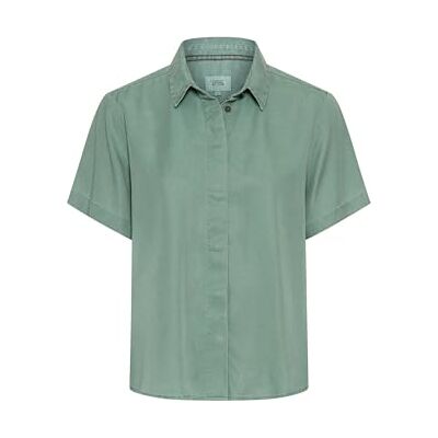 camel active Damen Kurzarm Bluse mit Kentkragen Jadeblau, Womenswear-L camel active Damen Kurzarm Bluse mit Kentkragen Jadeblau, Womenswear-L