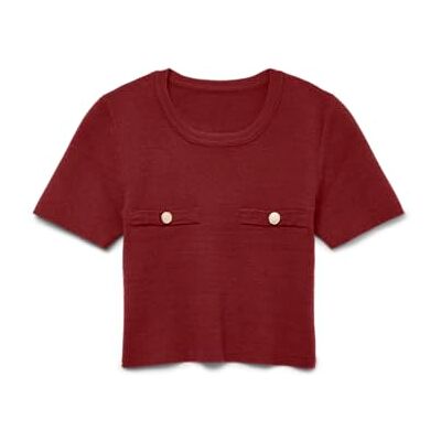 VERO MODA Damen Vmkristin Ss Pullover Exp, Syrah, XL VERO MODA Damen Vmkristin Ss Pullover Exp, Syrah, XL