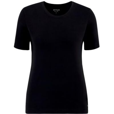 Betty & Co Damen Basic Shirt mit Rundhalsausschnitt Schwarz,S Betty & Co Damen Basic Shirt mit Rundhalsausschnitt Schwarz,S