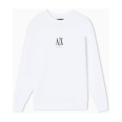 Armani Exchange Damen Icon Project Embroidered Logo Crewneck Sweatshirt, Optic White, M Armani Exchange Damen Icon Project Embroidered Logo Crewneck Sweatshirt, Optic White, M