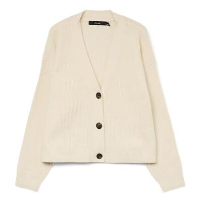 VERO MODA Damen Vmaries Ls V-Neck Cardigan Bf, Birch, M VERO MODA Damen Vmaries Ls V-Neck Cardigan Bf, Birch, M
