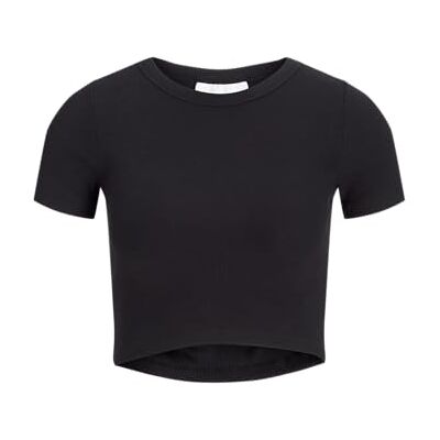 JACK & JONES Damen Jjxx Jxflorie Ss Rib Tee Noos T-Shirt, Schwarz, S JACK & JONES Damen Jjxx Jxflorie Ss Rib Tee Noos T-Shirt, Schwarz, S