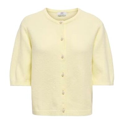 JDY Damen rue Life 2/4 Pearl Cardigan KNT, Pastel Yellow, L JDY Damen rue Life 2/4 Pearl Cardigan KNT, Pastel Yellow, L