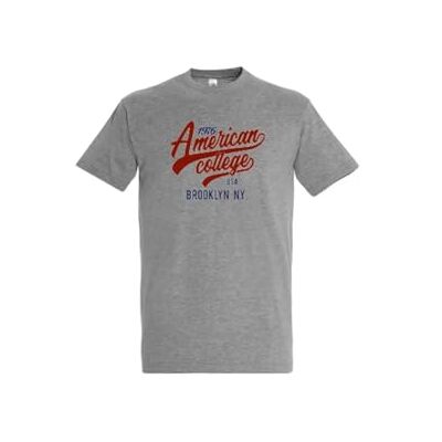 AMERICAN COLLEGE USA , T-Shirt, Polo, Shirt, Herren, Damen, Hemd, Sweatshirt, Lässig, Sportlich, Bedruckt, Bekleidung, Unisex, Manner, Frauen, Modell AC203 Grau, L AMERICAN COLLEGE USA , T-Shirt, Polo, Shirt, Herren, Damen, Hemd, Sweatshirt, Lässig, Sportlich, Bedruckt, Bekleidung, Unisex, Manner, Frauen, Modell AC203 Grau, L
