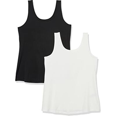 Amazon Damen Tank Top aus Baumwolle-Modal in Großen Größen, 2er-Pack, Schwarz/Weiß, 4XL Große Größen Amazon Damen Tank Top aus Baumwolle-Modal in Großen Größen, 2er-Pack, Schwarz/Weiß, 4XL Große Größen