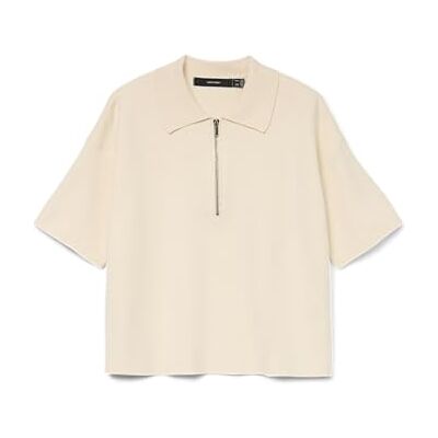 VERO MODA Damen Vmgold 2/4 Poloneck Pullover, Birch, XS VERO MODA Damen Vmgold 2/4 Poloneck Pullover, Birch, XS