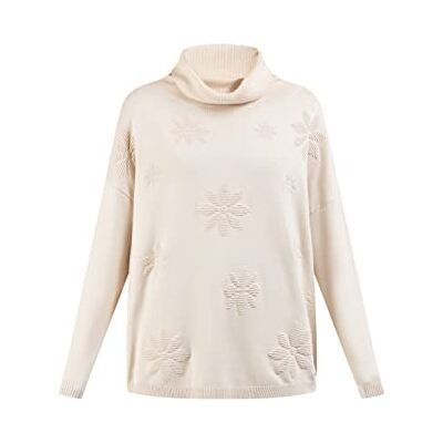 CARNEA Women's Strick Pullover, Creme, M-L CARNEA Women's Strick Pullover, Creme, M-L