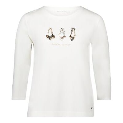 Betty & Co Damen 2317/3284 T-Shirt, Patch Cream/Black, X-Large Betty & Co Damen 2317/3284 T-Shirt, Patch Cream/Black, X-Large
