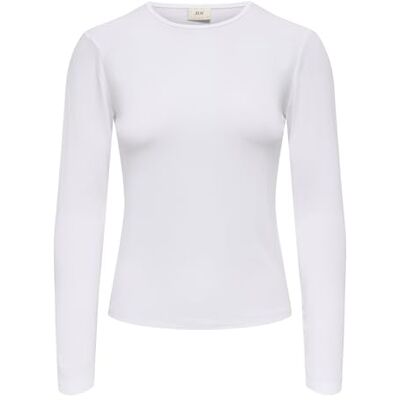 JDY Damen Langarmshirt Slim Fit Rundhals Elegantes Basic Oberteil, Farben:Weiß-3, Größe:M JDY Damen Langarmshirt Slim Fit Rundhals Elegantes Basic Oberteil, Farben:Weiß-3, Größe:M