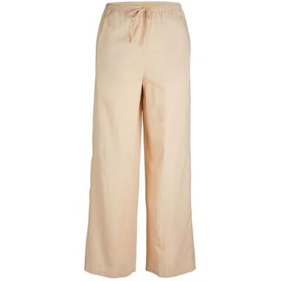 JJXX Damen Jxflora Linen Blend Mw String Pant Sn, Cement, M JJXX Damen Jxflora Linen Blend Mw String Pant Sn, Cement, M