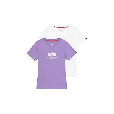 Alpha Damen New Basic BL 2 Pack T-Shirt, White/Violet Storm, L Alpha Damen New Basic BL 2 Pack T-Shirt, White/Violet Storm, L