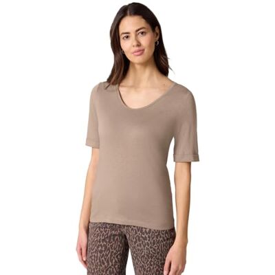 Street One T-Shirt mit Turn-Up Light Terra Mocha 38 Street One T-Shirt mit Turn-Up Light Terra Mocha 38