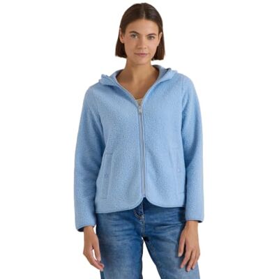 Cecil Teddy-Jacke mit Kapuze in Unifarbe Easy Blue M Cecil Teddy-Jacke mit Kapuze in Unifarbe Easy Blue M