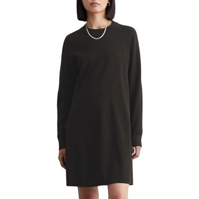 Marc O' Polo Denim Damen Strickkleid mit Rundhalsausschnitt A-Shape, Schwarz (Black), S Marc O' Polo Denim Damen Strickkleid mit Rundhalsausschnitt A-Shape, Schwarz (Black), S