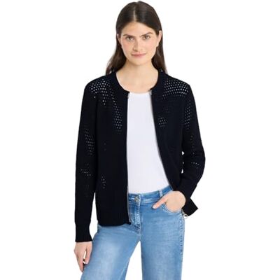 Cecil Langarm Cardigan in Crochet-Optik universal Blue M Cecil Langarm Cardigan in Crochet-Optik universal Blue M