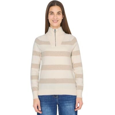 Cecil Gestreifter Pullover Desert beige Melange XS Cecil Gestreifter Pullover Desert beige Melange XS