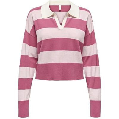ONLY Onlibi Ls Stripe Polo Pullover Cc KNT ONLY Onlibi Ls Stripe Polo Pullover Cc KNT