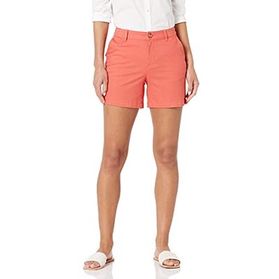 Amazon Damen Chino-Shorts Slim Fit mit mittlerer Leibhöhe, 13cm Beininnenlänge (Erhältlich in Straight Fit und Curvy Fit), Korallenrosa, 40 Amazon Damen Chino-Shorts Slim Fit mit mittlerer Leibhöhe, 13cm Beininnenlänge (Erhältlich in Straight Fit und Curvy Fit), Korallenrosa, 40