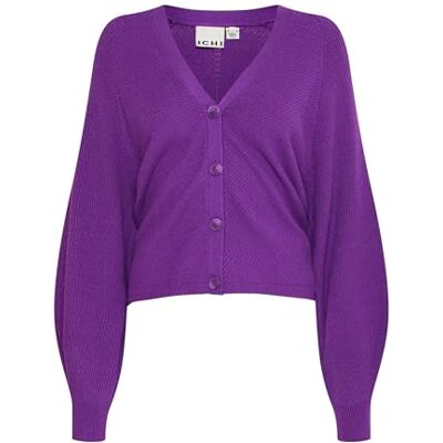 ICHI IHBOSTON Damen Strickjacke Cardigan mit Knöpfen V-Ausschnitt Puffärmel Loose fit, Größe:M, Farbe:Imperial Purple (193528) ICHI IHBOSTON Damen Strickjacke Cardigan mit Knöpfen V-Ausschnitt Puffärmel Loose fit, Größe:M, Farbe:Imperial Purple (193528)