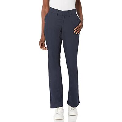 Dickies Damen Flache Vorderseite, Stretch-Twill-Hose, schmale Passform, Bootcut Khakihose, Dunkles Marineblau, 18 R Dickies Damen Flache Vorderseite, Stretch-Twill-Hose, schmale Passform, Bootcut Khakihose, Dunkles Marineblau, 18 R