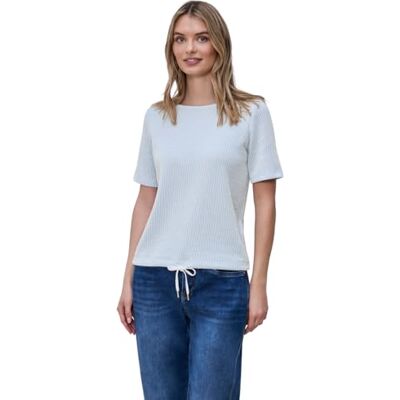 Street One Kurzarm Shirt mit Strukturstreifen Calm Blue 38 Street One Kurzarm Shirt mit Strukturstreifen Calm Blue 38