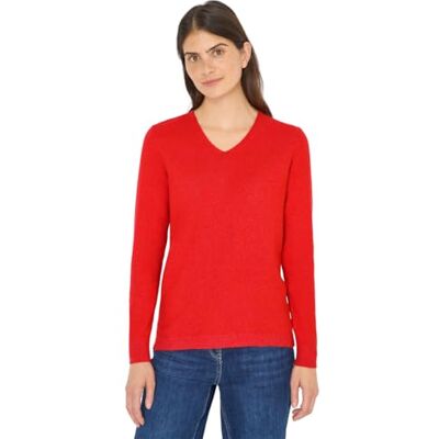 Cecil Kuscheliger V-Neck Pullover Pumpkin orange Melange L Cecil Kuscheliger V-Neck Pullover Pumpkin orange Melange L