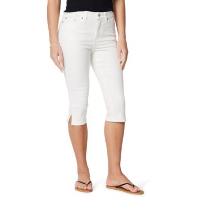 Amazon Damen Wadenlange Cropped Jeans mit Hohem Bund und Stretch-Denim, Weiß, 36 Amazon Damen Wadenlange Cropped Jeans mit Hohem Bund und Stretch-Denim, Weiß, 36