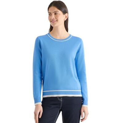 Cecil Pullover mit Kontrastdetails Fountain Blue XXL Cecil Pullover mit Kontrastdetails Fountain Blue XXL