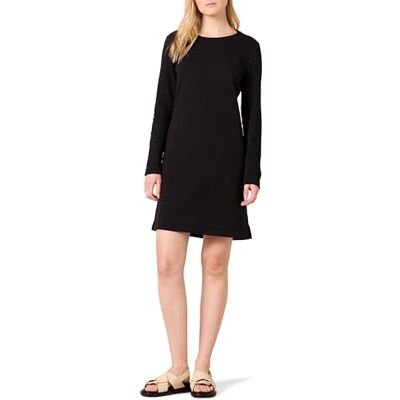 Amazon Damen Langärmliges Fleecekleid mit Rundhalsausschnitt und Überknielänge, Schwarz, XS Amazon Damen Langärmliges Fleecekleid mit Rundhalsausschnitt und Überknielänge, Schwarz, XS
