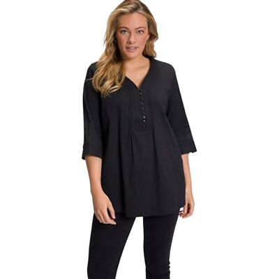 Ulla Popken Damen große Größen Übergrößen Plus Size Tunika, Bubble Qualität, 3/4-Ärmel schwarz 50+ 797450100-50+ Ulla Popken Damen große Größen Übergrößen Plus Size Tunika, Bubble Qualität, 3/4-Ärmel schwarz 50+ 797450100-50+