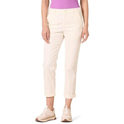 Amazon Damen Knöchellange Hose mit hohem Bund, reguläre Passform, kaschiertes Bein, Khaki, Eierschalenweiß, 38-40 Lang Amazon Damen Knöchellange Hose mit hohem Bund, reguläre Passform, kaschiertes Bein, Khaki, Eierschalenweiß, 38-40 Lang